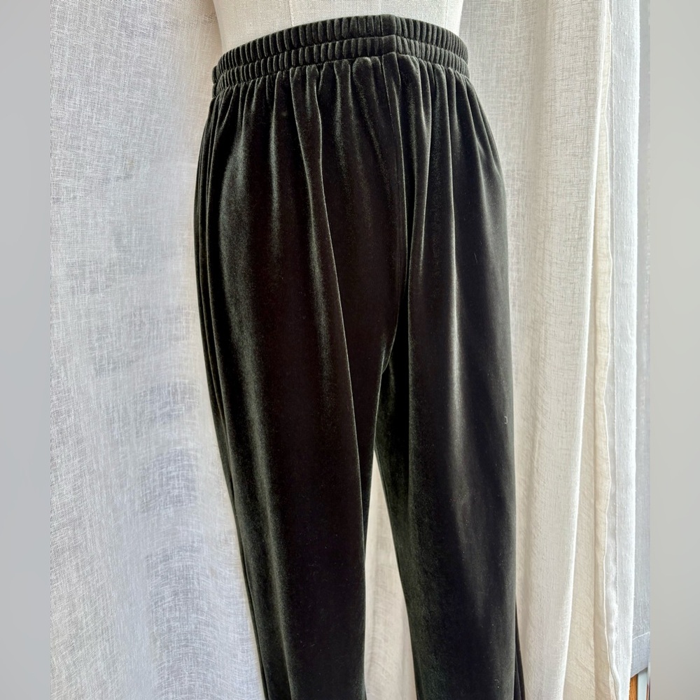 Vintage R&M Richards deep green gold 2-piece pants & cowl neck cold shoulder top - Picture 14 of 16